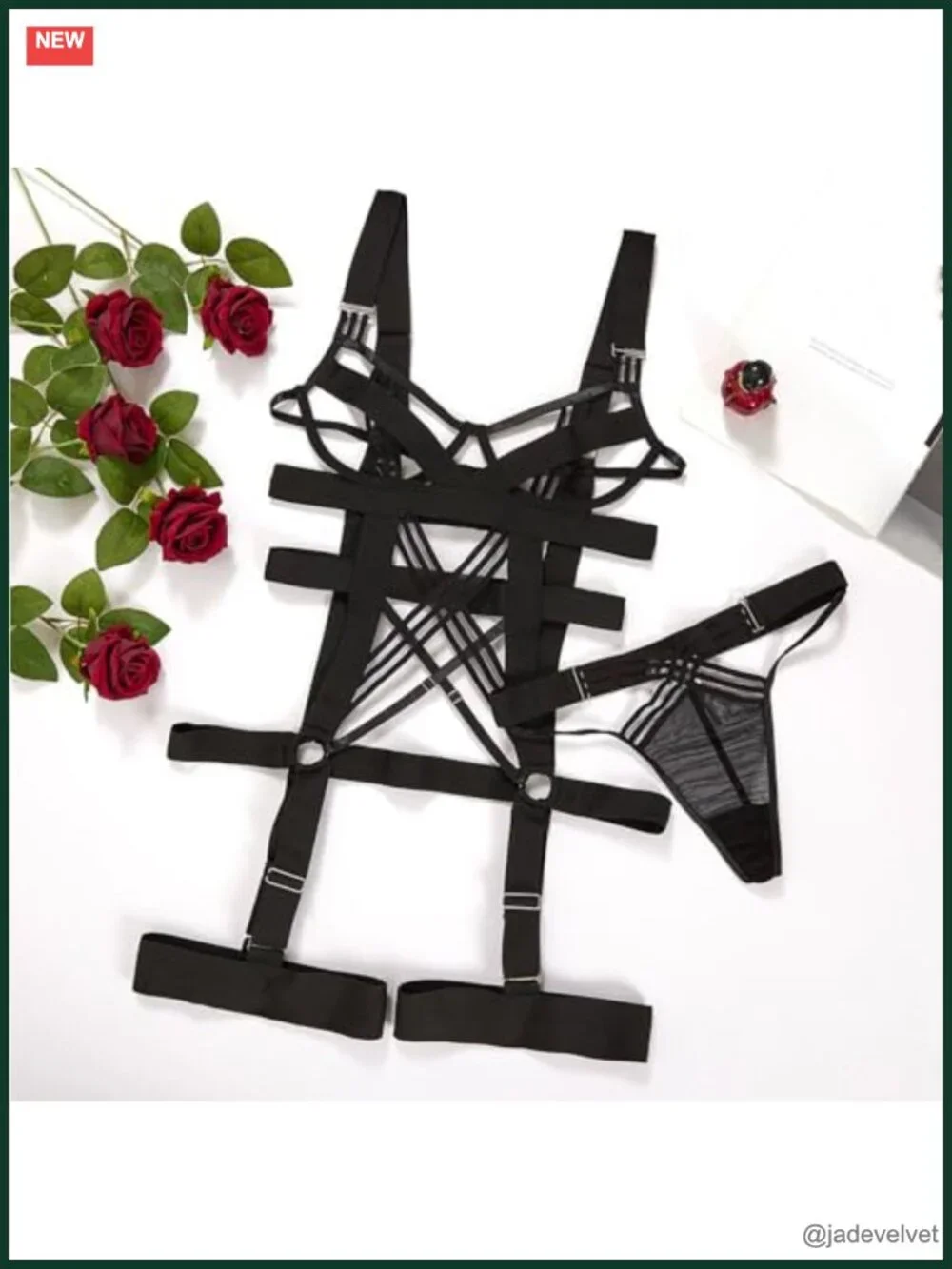 Cutout Strappy Garter Underwire Babydoll Bodysuit - Picture 5 of 5